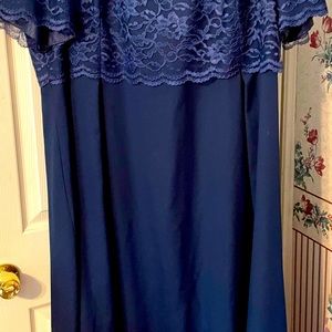 Long A line Navy Blue. With Lace overlay 24 - 26 size.